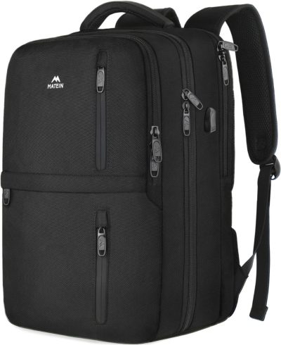 Laptop Backpacks | Carry On Backpack, Extra Large 40L Flight Approved Travel Laptop Backpack With Usb Port, 17 Inch Water Resistant Luggage Computer Daypack College Overnight Weekender Bag For Men & Women, Black Backpacks Black