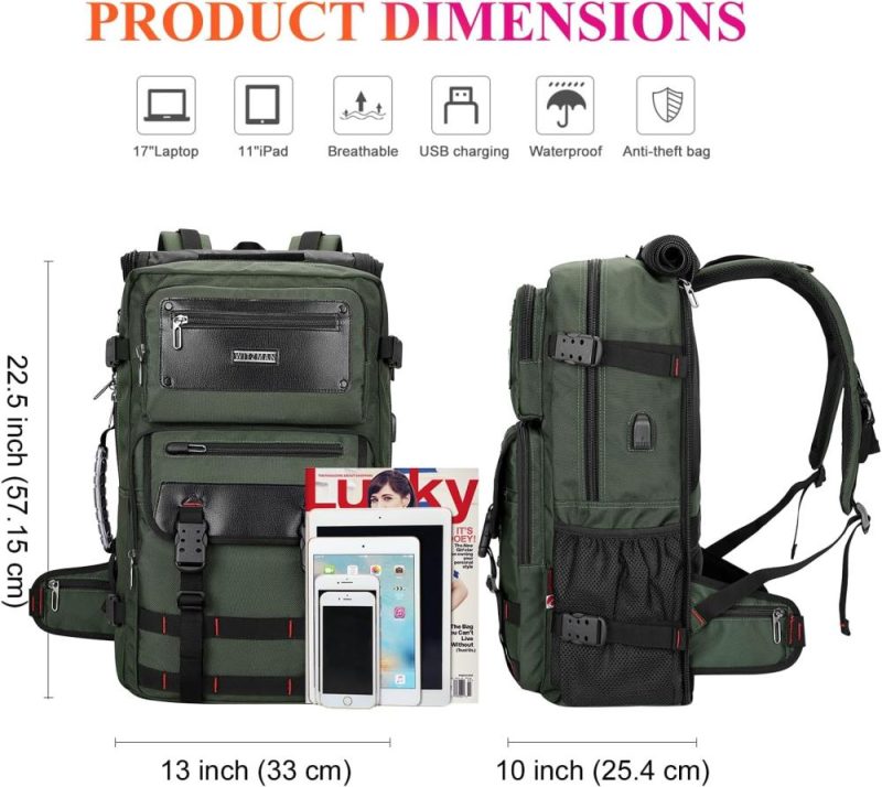 Laptop Backpacks | Carry On Travel Backpack For Men Duffle Bags Fit 17 Inch Laptop Airline Approved Laptop Backpack(B685 Army Green) Backpacks Army Green