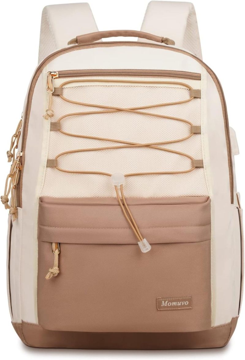 Laptop Backpacks | Classic Backpack For Women, Lightweight High School Bookbag For Teens Girls, Waterproof 15.6 Inch Laptop Bag With Usb Charging Port For College Work Travel Trip Backpacks Beige Khaki