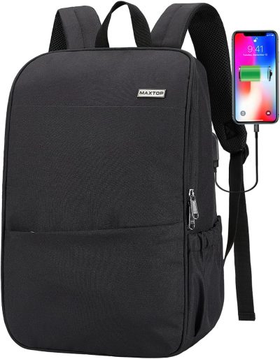 Laptop Backpacks | Deep Storage Laptop Backpack With Usb Charging Port[Water Resistant] College Computer Bookbag Fits 15 Inch Laptop Black Backpacks Black