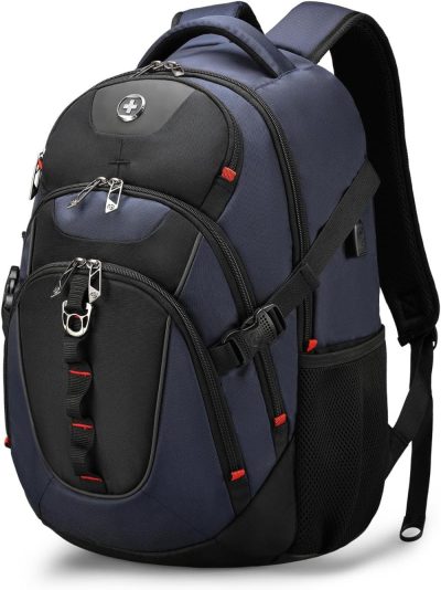 Laptop Backpacks | Design Business Laptop Backpack With Smart Usb Charging Port Travel Backpack Fits 15.6 Inches Laptops (Vector Sd803-12) Backpacks Black - Blue