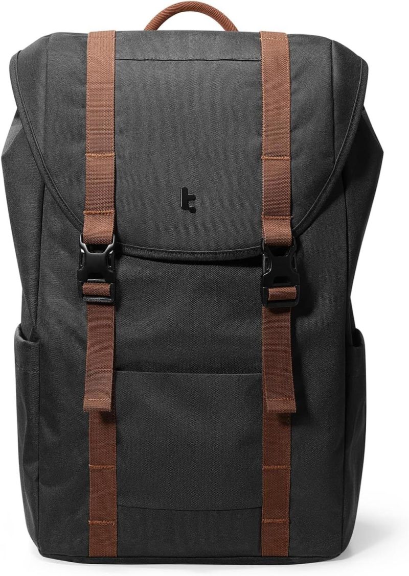 Laptop Backpacks | Flap Laptop Backpack, Lightweight, Water-Resistant Casual Daypack, Durable Work-Pack, Vintage Classic Rucksack For 13-15.6 Inch Laptop, Perfect For Campus, Street, 22L Black Backpacks Black