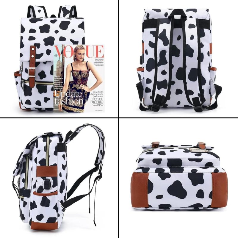 Laptop Backpacks | Floral Laptop Backpack For Women, Female, School, Travel, Business, Outdoor Sports, Office, Work Backpacks Cow