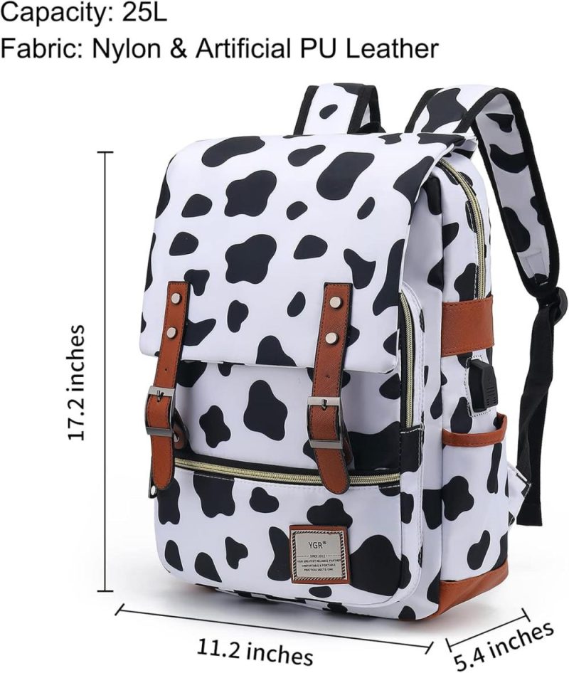 Laptop Backpacks | Floral Laptop Backpack For Women, Female, School, Travel, Business, Outdoor Sports, Office, Work Backpacks Cow