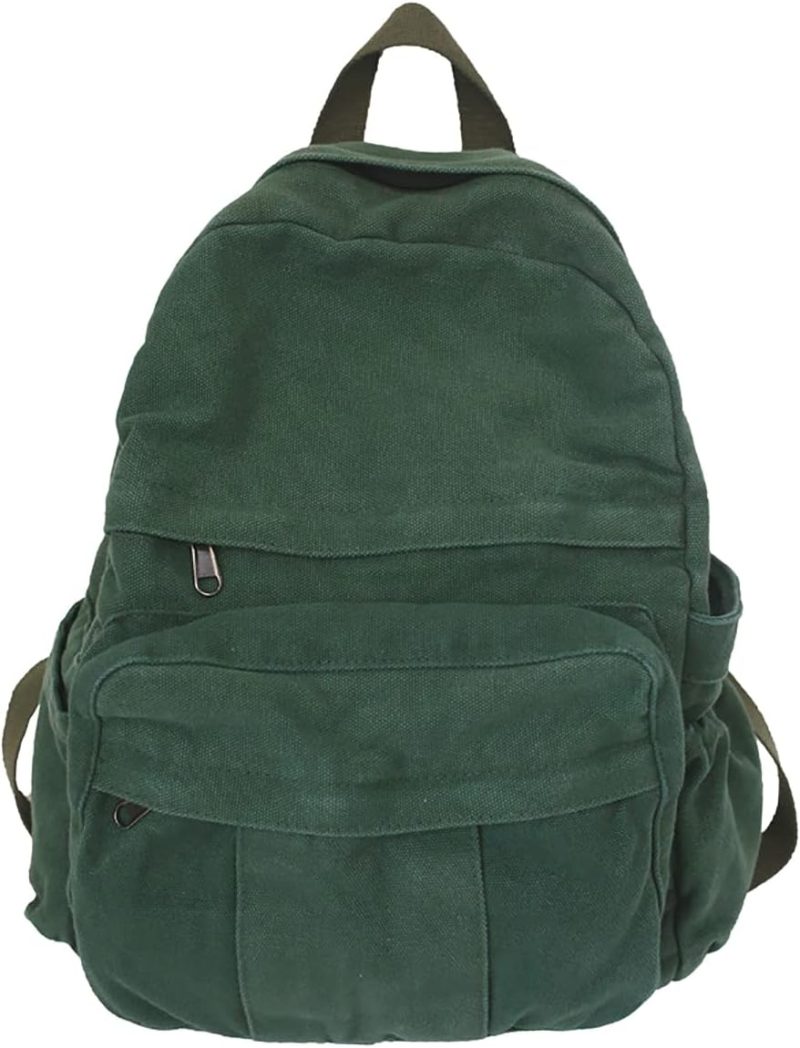 Laptop Backpacks | Gaxos Laptop Backpack For Women Travel Canvas Backpack For Women Vintage Green Aesthetic Backpack For School Backpacks Green