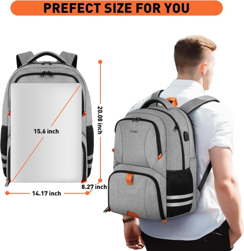 Laptop Backpacks | Gym Backpack For Men Women, Backpack For Men Backpack With Shoe Compartment, Water Resistant Workout College Travel Backpack With Usb Port Fit 15.6 Inch Laptop, Sports, Camping, Hiking, Grey Backpacks Grey