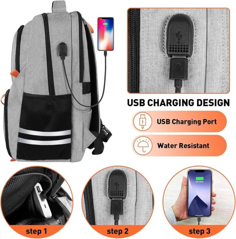 Laptop Backpacks | Gym Backpack For Men Women, Backpack For Men Backpack With Shoe Compartment, Water Resistant Workout College Travel Backpack With Usb Port Fit 15.6 Inch Laptop, Sports, Camping, Hiking, Grey Backpacks Grey