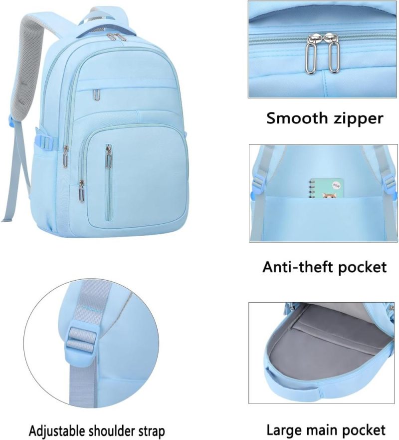 Laptop Backpacks | Kbtye Cute School Backpack For Women Men Casual Travel Laptop Backpack Aesthetic Lightweight College Bookbags For Kids(Blue) Backpacks Blue