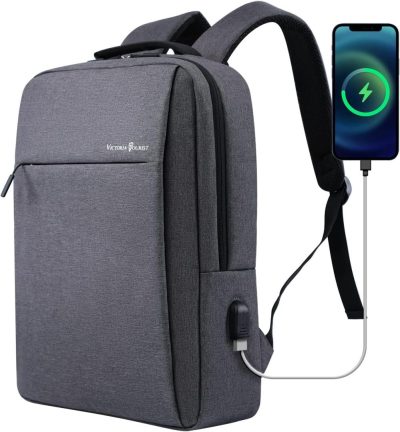 Laptop Backpacks | Laptop Backpack 15.6 Inch, Business Slim Durable Travel Backpacks With Usb Charging Port, College Computer Bag Gifts For Men And Women Fits Notebook (Grey) Backpacks A-Grey