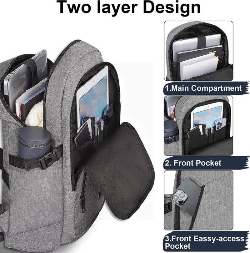 Laptop Backpacks | Laptop Backpack For Travel, Anti-Theft Laptop Backpack For Men Business Backpack Work Daypack With Usb Charging Port, Grey Backpacks Grey