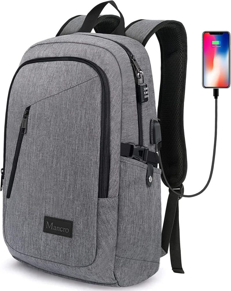 Laptop Backpacks | Laptop Backpack For Travel, Anti-Theft Laptop Backpack For Men Business Backpack Work Daypack With Usb Charging Port, Grey Backpacks Grey