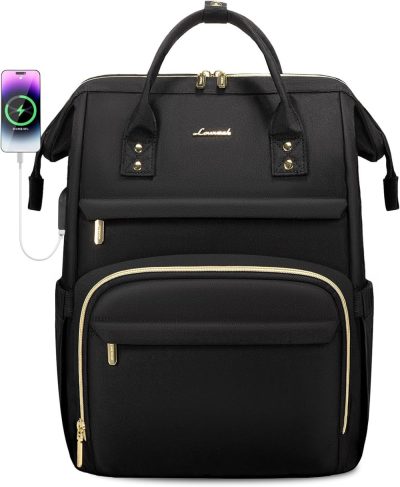 Laptop Backpacks | Laptop Backpack,15.6 Inch Professional Womens Purse Computer Bag Nurse Teacher Backpack,Waterproof College Work Bags Carry On Travel Back Pack With Usb Port,Black Backpacks Black