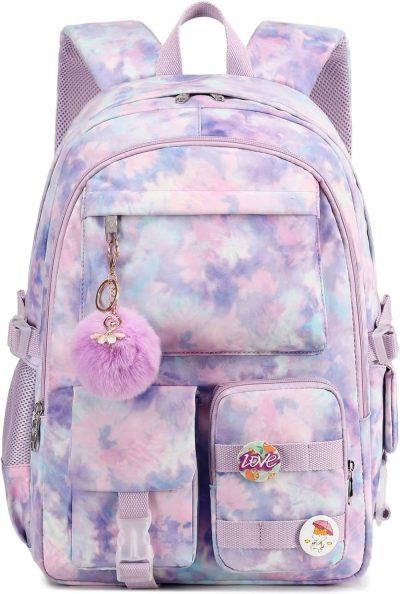 Laptop Backpacks | Laptop Backpacks 16 Inch School Bag College Backpack Anti Theft Travel Daypack Bags Bookbags For Teens Girls Women Students (Tie-Dye Purple) Backpacks Laptop Backpacks