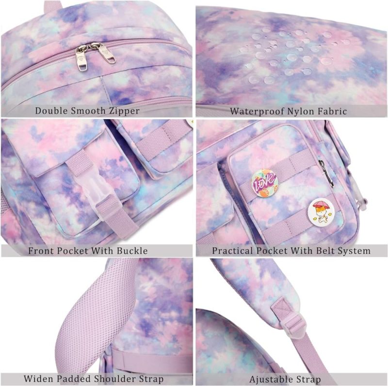 Laptop Backpacks | Laptop Backpacks 16 Inch School Bag College Backpack Anti Theft Travel Daypack Bags Bookbags For Teens Girls Women Students (Tie-Dye Purple) Backpacks Laptop Backpacks