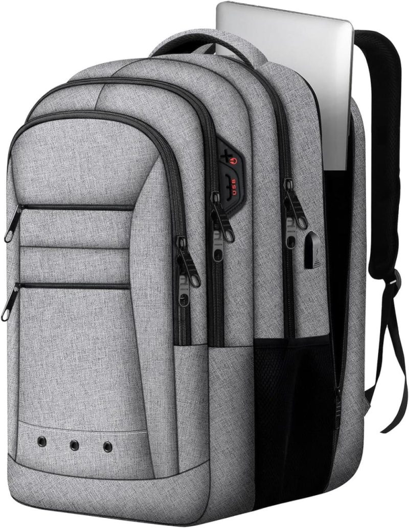 Laptop Backpacks | Large Travel Backpack, 17 Inch Laptop Backpack For School, Travel Backpack Carry On Flight Approved, Big Computer Backpack For Men & Women, College Business Work Bag Backpack, Grey Backpacks Grey