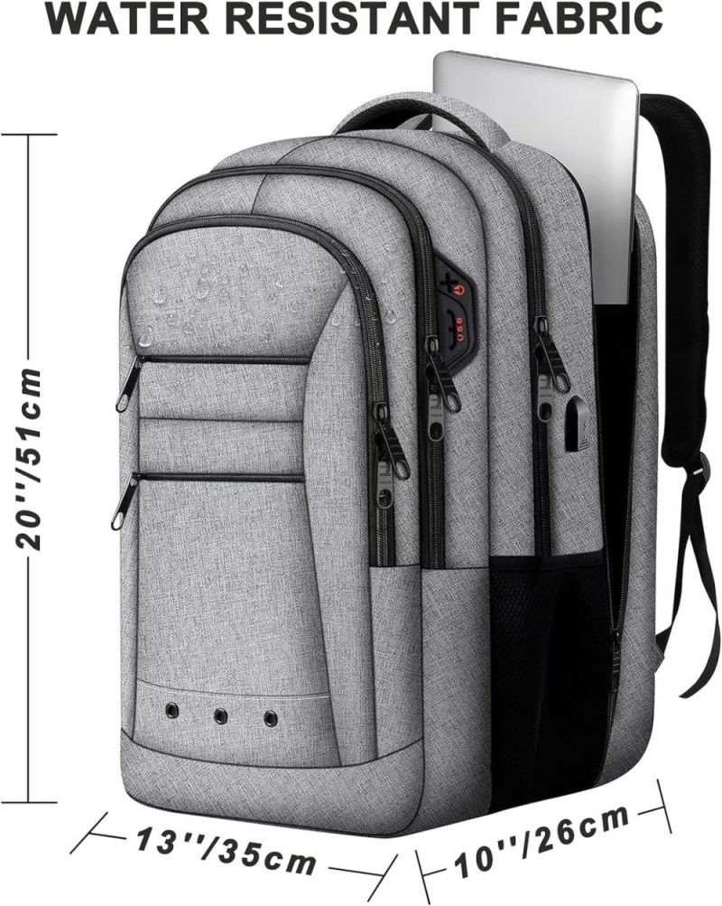 Laptop Backpacks | Large Travel Backpack, 17 Inch Laptop Backpack For School, Travel Backpack Carry On Flight Approved, Big Computer Backpack For Men & Women, College Business Work Bag Backpack, Grey Backpacks Grey