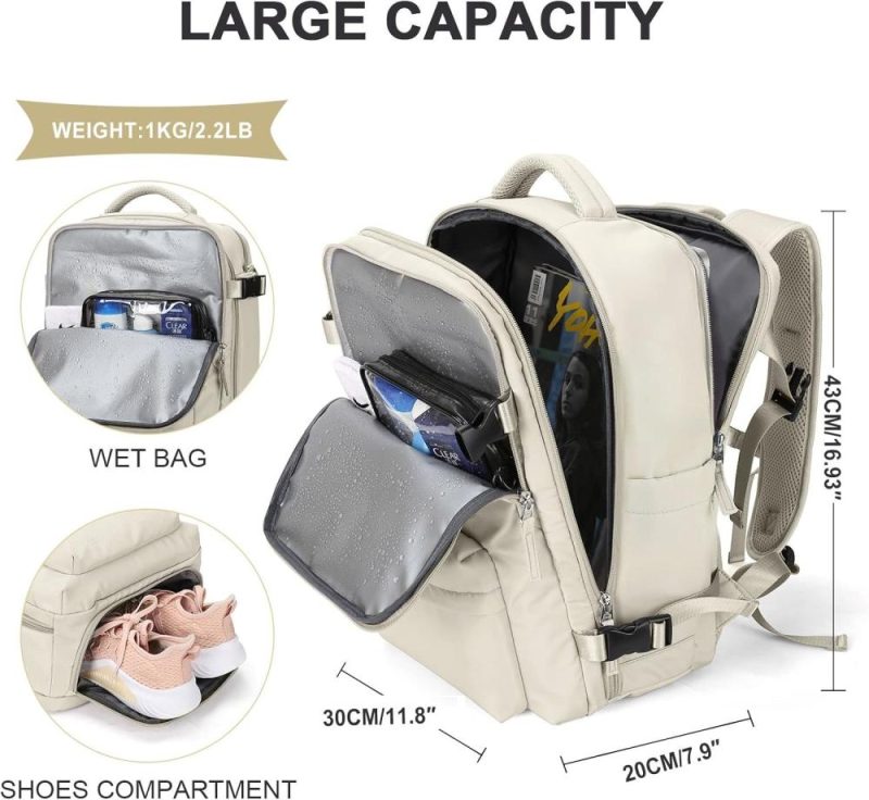 Laptop Backpacks | Large Travel Backpack Carry On Flight Approved Laptop Work Business Backpack For Women Men Mochila De Viaje Backpacks A2-beige