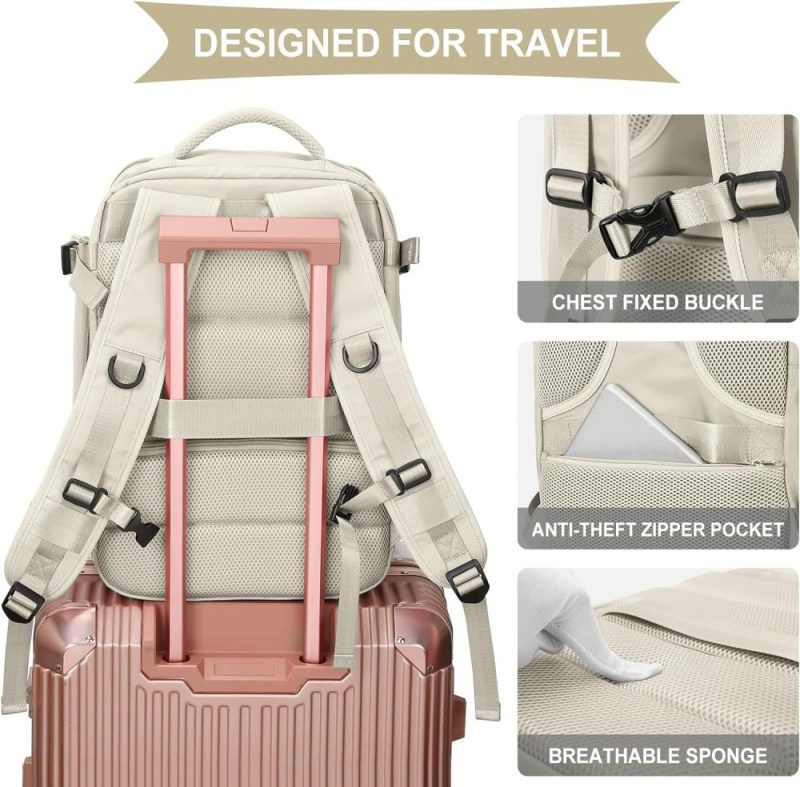 Laptop Backpacks | Large Travel Backpack Carry On Flight Approved Laptop Work Business Backpack For Women Men Mochila De Viaje Backpacks A2-beige