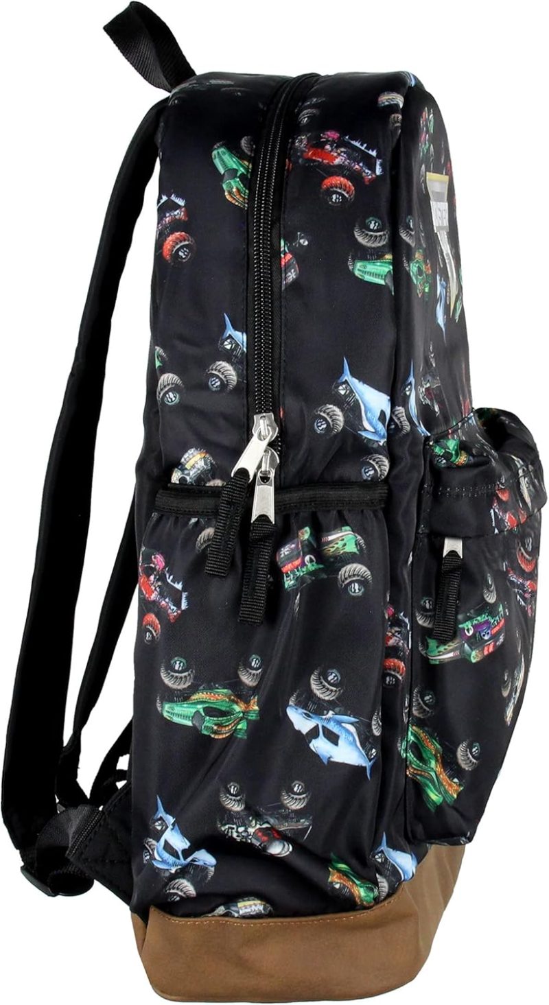 Laptop Backpacks | Monster Jam Trucks Dragon Zombie Grave Digger Megalodon All Over Print Backpack Backpacks Dragon Zombie