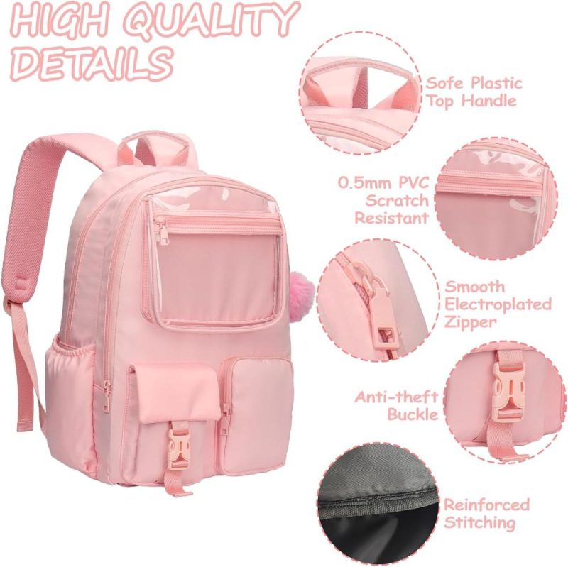 Laptop Backpacks | Ocbabe Display Laptop Backpack 15.6 Inch Teenage Bookbag,Daypack,Ita Bag,Water Resistant Schoolbag College School Backpack Bag For Teen Girls,Women Pink Laptop Backpacks A1-Pink