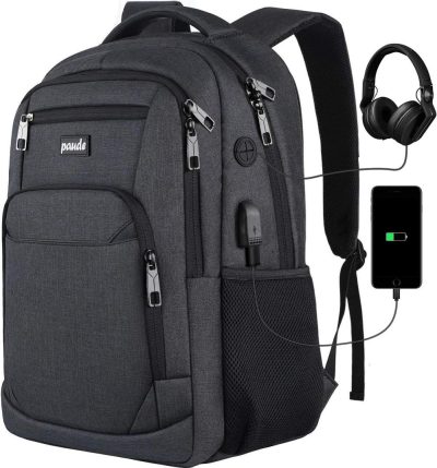 Laptop Backpacks | Paude Backpack For Men And Women,School Backpack For Teens,15.6 Inch Laptop Backpack With Usb Charging Port For Business College Travel Backpacks Black