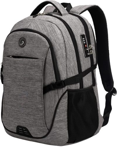 Laptop Backpacks | Shrradoo Travel Laptop Backpack, Business Anti Theft Slim Durable Laptops Backpack With Usb Charging Port, College School Computer Bag For Men & Women Fits 17 Inch Notebook Backpacks Grey