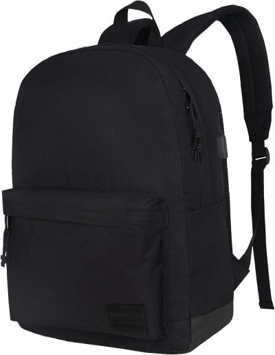 Laptop Backpacks | Supacool Lightweight Casual Laptop Backpack With Usb Charging Port For Men And Women, Backpack For School Boys And Girls, Bookbag, High School Backpack For Teens, Backpack For College (Full Black) Backpacks Full Black