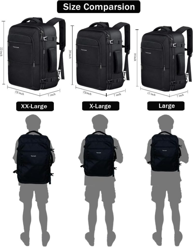 Laptop Backpacks | Travel Backpack, 40L Expandable Carry On Backpack For Men, Flight Approved Water Resistant Luggage Backpack For Outdoor,Expandable Extra Large Business Backpack For Men Women,Black Backpacks A-black