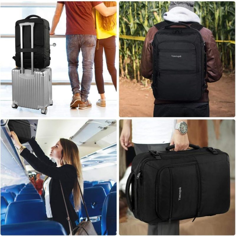 Laptop Backpacks | Travel Backpack, 40L Expandable Carry On Backpack For Men, Flight Approved Water Resistant Luggage Backpack For Outdoor,Expandable Extra Large Business Backpack For Men Women,Black Backpacks A-black