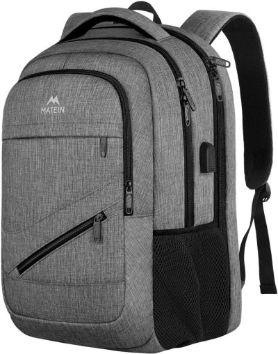 Laptop Backpacks | Travel Laptop Backpack, 17 Inch Business Flight Approved Carry On Backpack, Tsa Large Computer Backpack For Men Women With Usb Port & Trolley Sleeve, College School Tactical Book Bag, Grey Backpacks Grey