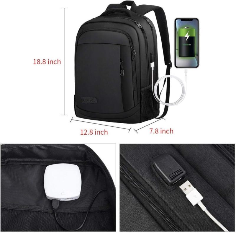 Laptop Backpacks | Travel Laptop Backpack Anti Theft Backpacks With Usb Charging Port, Travel Business Work Bag 15.6 Inch College Computer Bag For Men Women, Black Backpacks Black