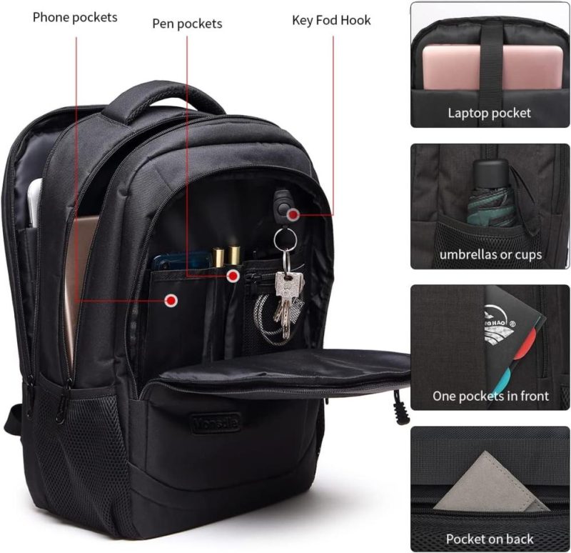 Laptop Backpacks | Travel Laptop Backpack Anti Theft Backpacks With Usb Charging Port, Travel Business Work Bag 15.6 Inch College Computer Bag For Men Women, Black Backpacks Black