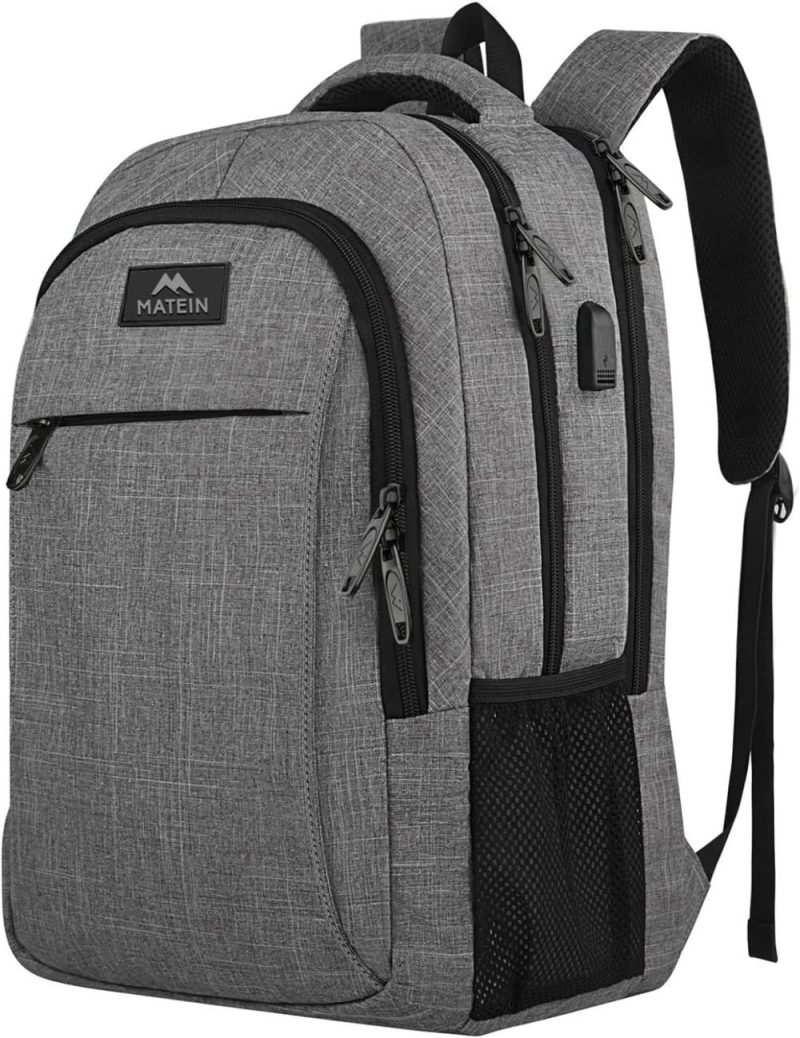 Laptop Backpacks | Travel Laptop Backpack, Business Anti Theft Slim Sturdy Laptops Backpack With Usb Charging Port, Water Resistant College School Computer Bag Gift For Men & Women Fits 15.6 Inch Notebook, Grey Backpacks Austere Grey