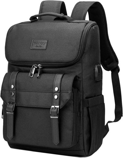 Laptop Backpacks | Yalundisi Vintage Backpack Travel Laptop Backpack With Usb Charging Port For Women & Men College Backpack Fits 15.6 Inch Laptop Black Backpacks Black