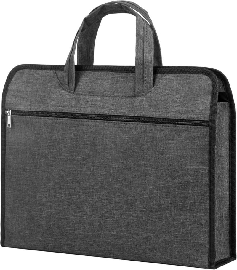 Laptop Briefcases | Document Bag, Portable Briefcase With Zipper, Oxford Laptop Bag File Bag For School Office Business Meeting (Grey) Laptop Bags Grey