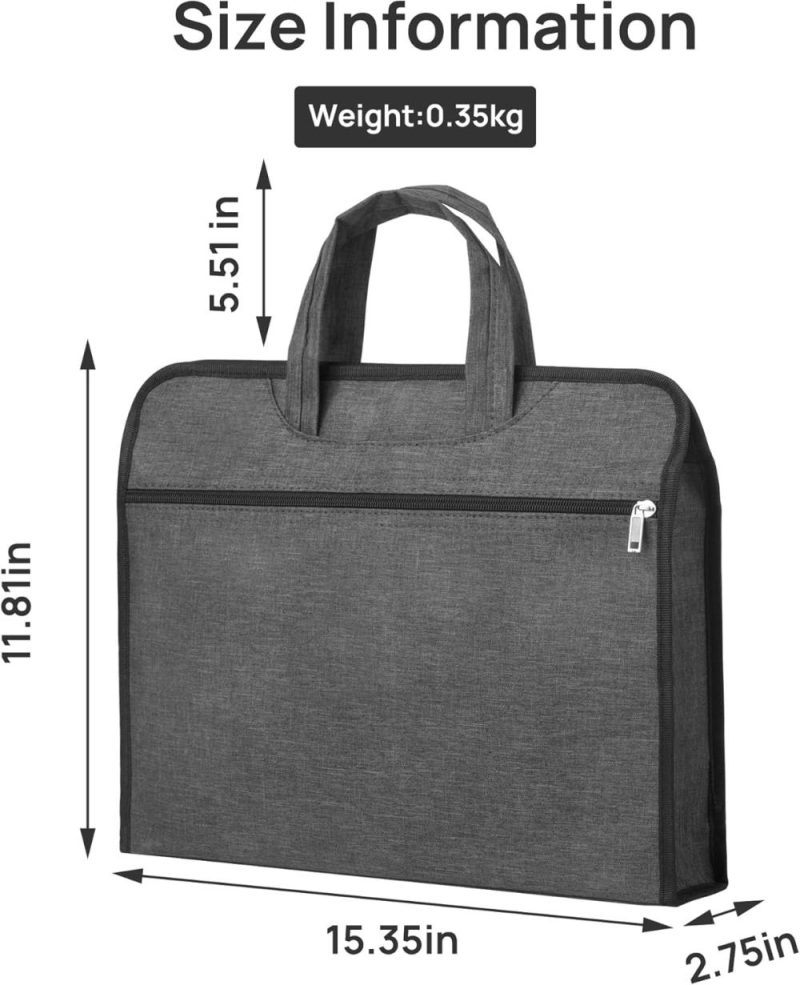 Laptop Briefcases | Document Bag, Portable Briefcase With Zipper, Oxford Laptop Bag File Bag For School Office Business Meeting (Grey) Laptop Bags Grey