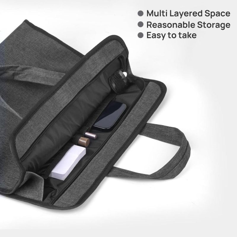 Laptop Briefcases | Document Bag, Portable Briefcase With Zipper, Oxford Laptop Bag File Bag For School Office Business Meeting (Grey) Laptop Bags Grey