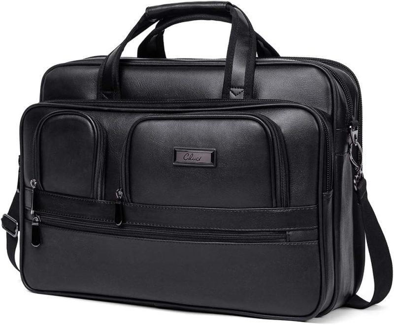 Laptop Briefcases | Leather Briefcase For Men Large Capacity 15.6 Inch Laptop Business Travel Shoulder Bag Laptop Bags Laptop Briefcases