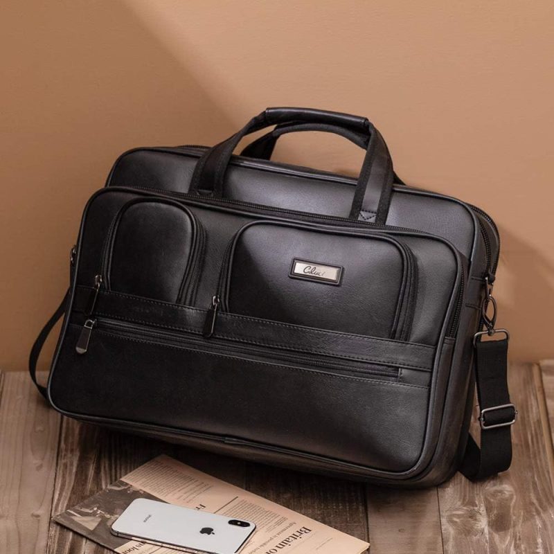 Laptop Briefcases | Leather Briefcase For Men Large Capacity 15.6 Inch Laptop Business Travel Shoulder Bag Laptop Bags Laptop Briefcases