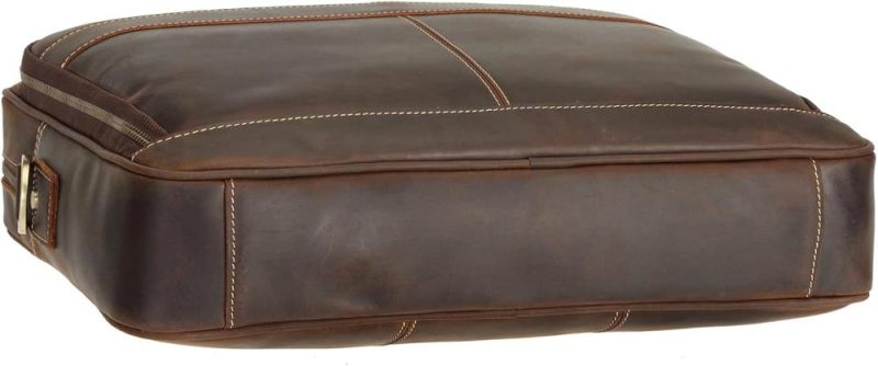 Laptop Briefcases | Polare Full Grain Leather 16.5” Laptop Bag Briefcase For Men Business Messenger Work Bag Fits 15.6” Laptop Laptop Bags Dark Brown