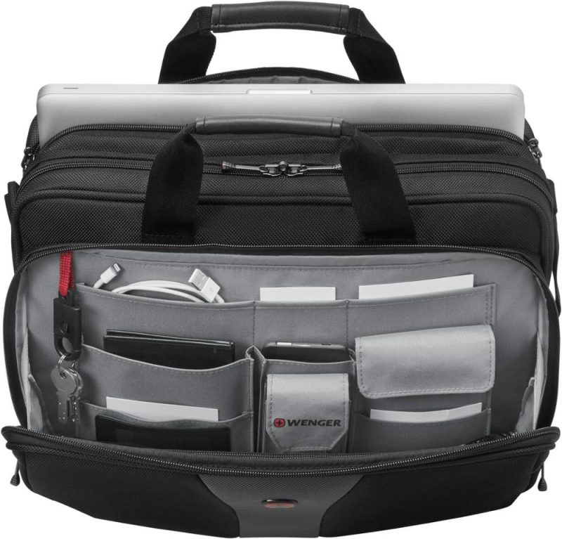 Laptop Messenger & Shoulder Bags | Wenger Wa-7652-14F00 Legacy 16" Double Gusset Laptop Case, Black/Gray Laptop Bags Laptop Messenger & Shoulder Bags