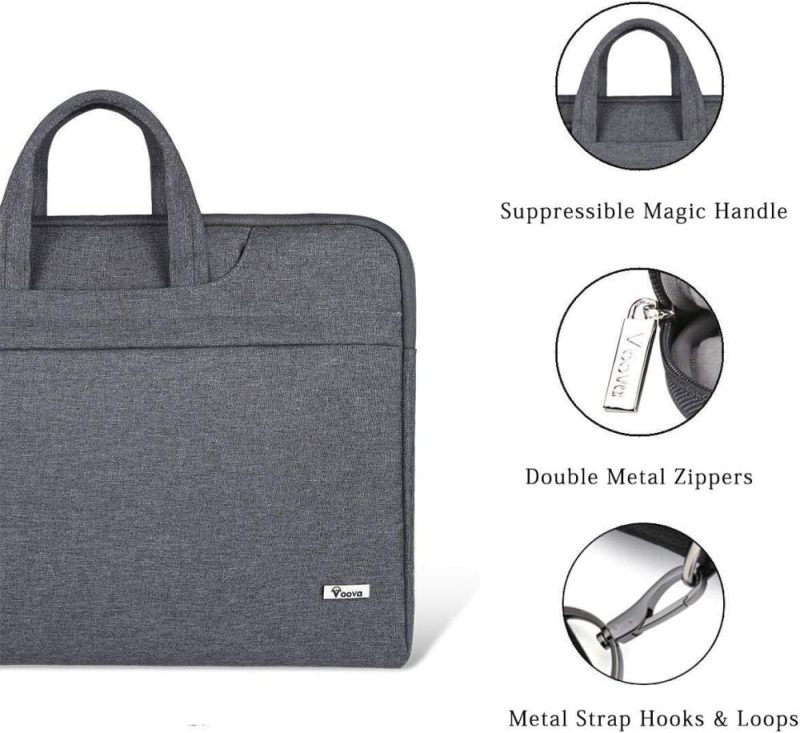 Laptop Messenger & Shoulder Bags | Laptop Bag 17 17.3 Inch Water-Resistant Laptop Sleeve Case With Shoulder Straps & Handle, Computer Case Cover Slim Briefcase Compatible With 17-18" Hp Dell Asus Acer, Grey Laptop Bags Grey