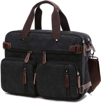 Laptop Messenger & Shoulder Bags | Convertible Laptop Backpack 17.3 Inch Messenger Bag For Men/Women Laptop Bags Black