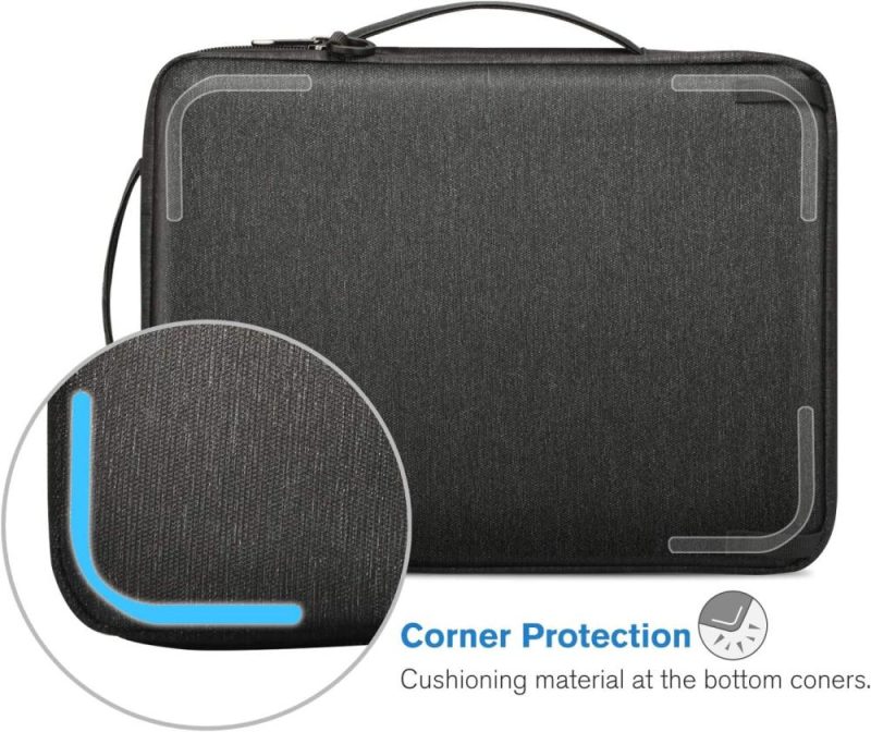 Laptop Messenger & Shoulder Bags | Laptop Shoulder Bag For 14-Inch Macbook Pro M3/M2/M1 Pro/Max A2779 A2442 2023-2021, 13’’ Macbook Air/Pro, Carrying Case For Macbook Air 15, Surface Laptop, Hp, Dell, Acer Chromebook, Black Laptop Bags Black