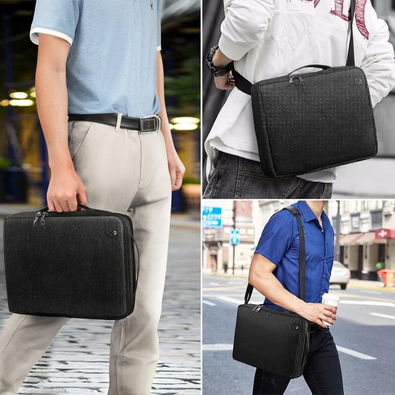 Laptop Messenger & Shoulder Bags | Laptop Shoulder Bag For 14-Inch Macbook Pro M3/M2/M1 Pro/Max A2779 A2442 2023-2021, 13’’ Macbook Air/Pro, Carrying Case For Macbook Air 15, Surface Laptop, Hp, Dell, Acer Chromebook, Black Laptop Bags Black