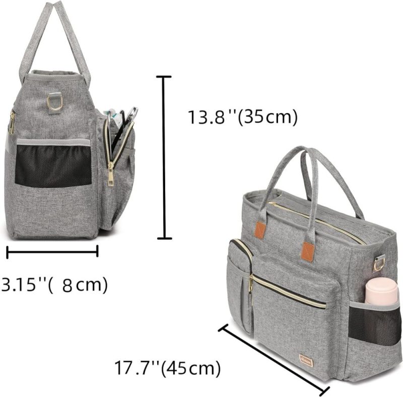 Laptop Messenger & Shoulder Bags | Laptop Tote Bag, Middle Size Computer Messenger Teacher Bag With 15.6” Padded Laptop Sleeve Laptop Bags Grey