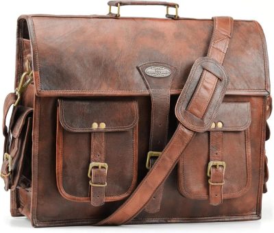 Laptop Messenger & Shoulder Bags | Leather Laptop Messenger Bag For Men Women ‘The Alpha’ Computer Briefcase Satchel Bag For Office Business (18 Inch) Laptop Bags Laptop Messenger & Shoulder Bags