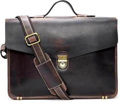 Laptop Messenger & Shoulder Bags | Leather Messenger Bag For Men And Women – Laptop Briefcase, Computer Satchels For College, Office – Adjustable Strap Laptop Bags Brown