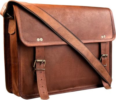 Laptop Messenger & Shoulder Bags | Leather Messenger Bag For Men Women – Full Grain Leather Laptop Satchel Office Shoulder Bag Laptop Bags Brown