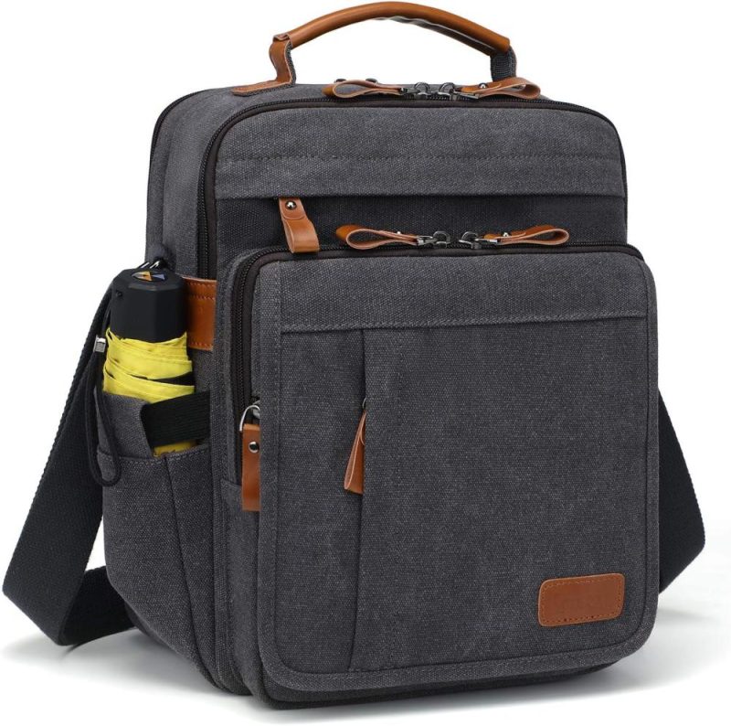 Laptop Messenger & Shoulder Bags | Mens Messenger 13.3 Inch Laptop Bag, Water-Resistant Canvas Computer Briefcase Satchel Work Shoulder Bag Purse Laptop Bags Laptop Messenger & Shoulder Bags